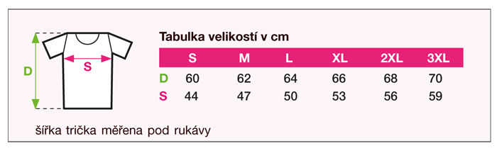 tabulka velikostí dámské